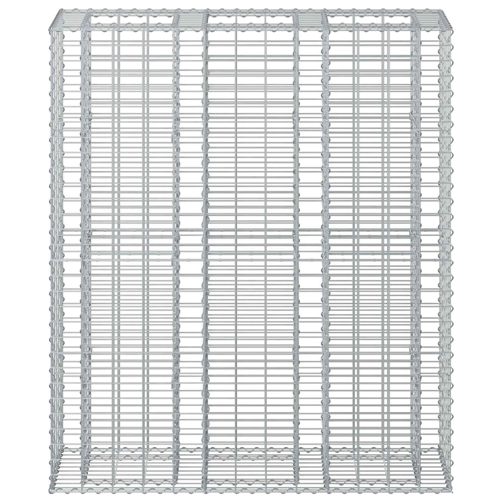 vidaXL Podniesione łóżko gabionowe 2 pcs Srebrny 130 x 50 x 150 cm