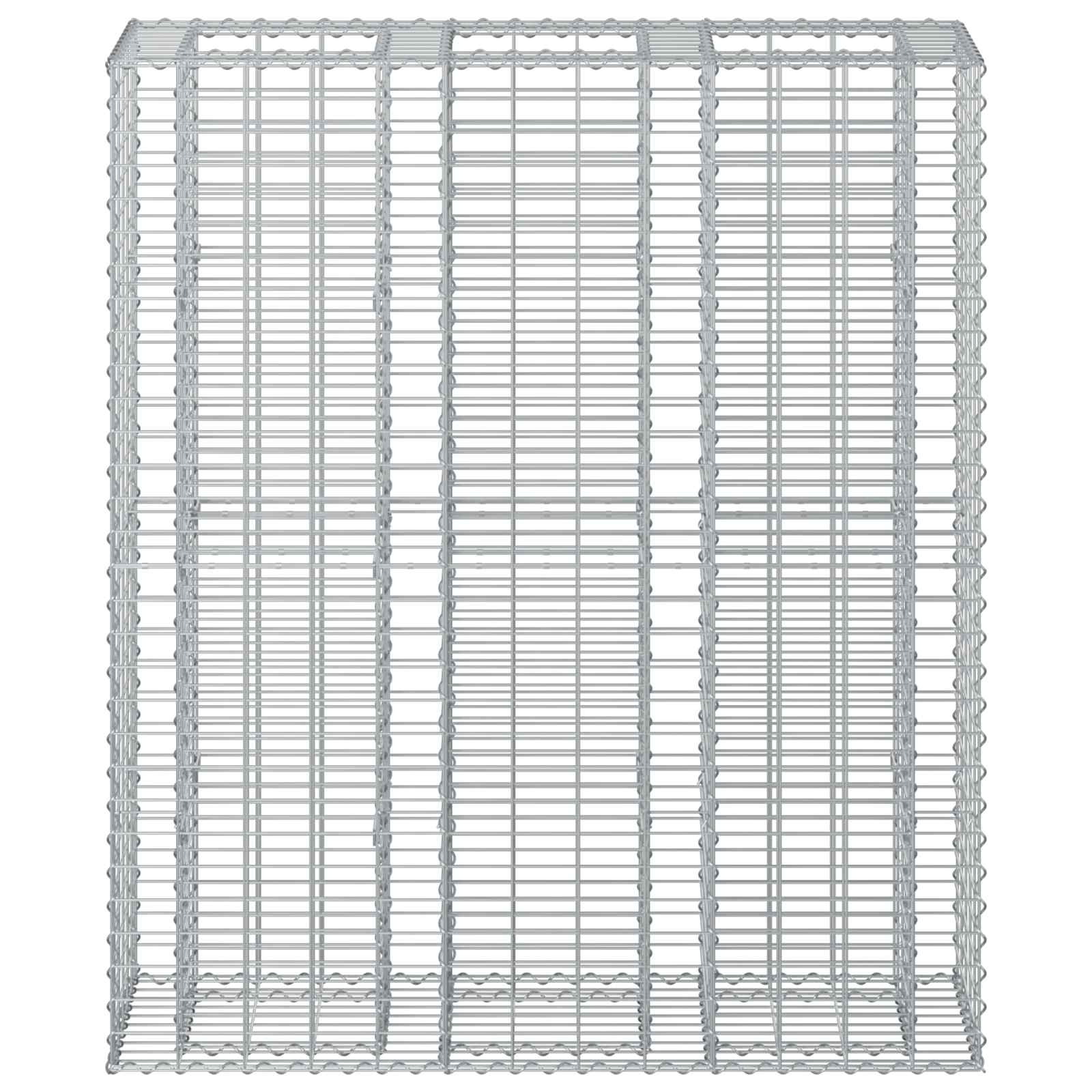 vidaXL Podniesione łóżko gabionowe 2 pcs Srebrny 130 x 50 x 150 cm