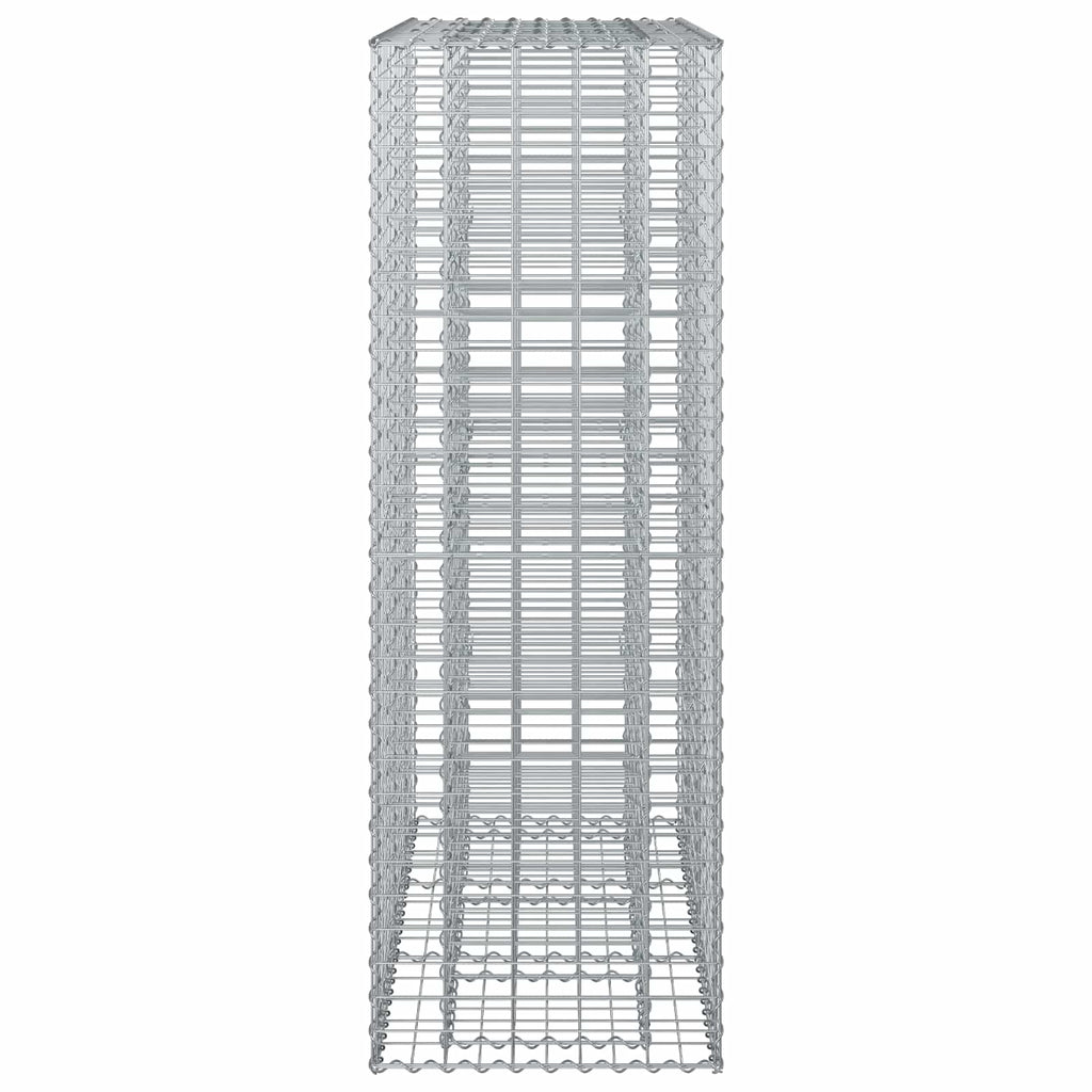 vidaXL Podniesione łóżko gabionowe 2 pcs Srebrny 130 x 50 x 150 cm