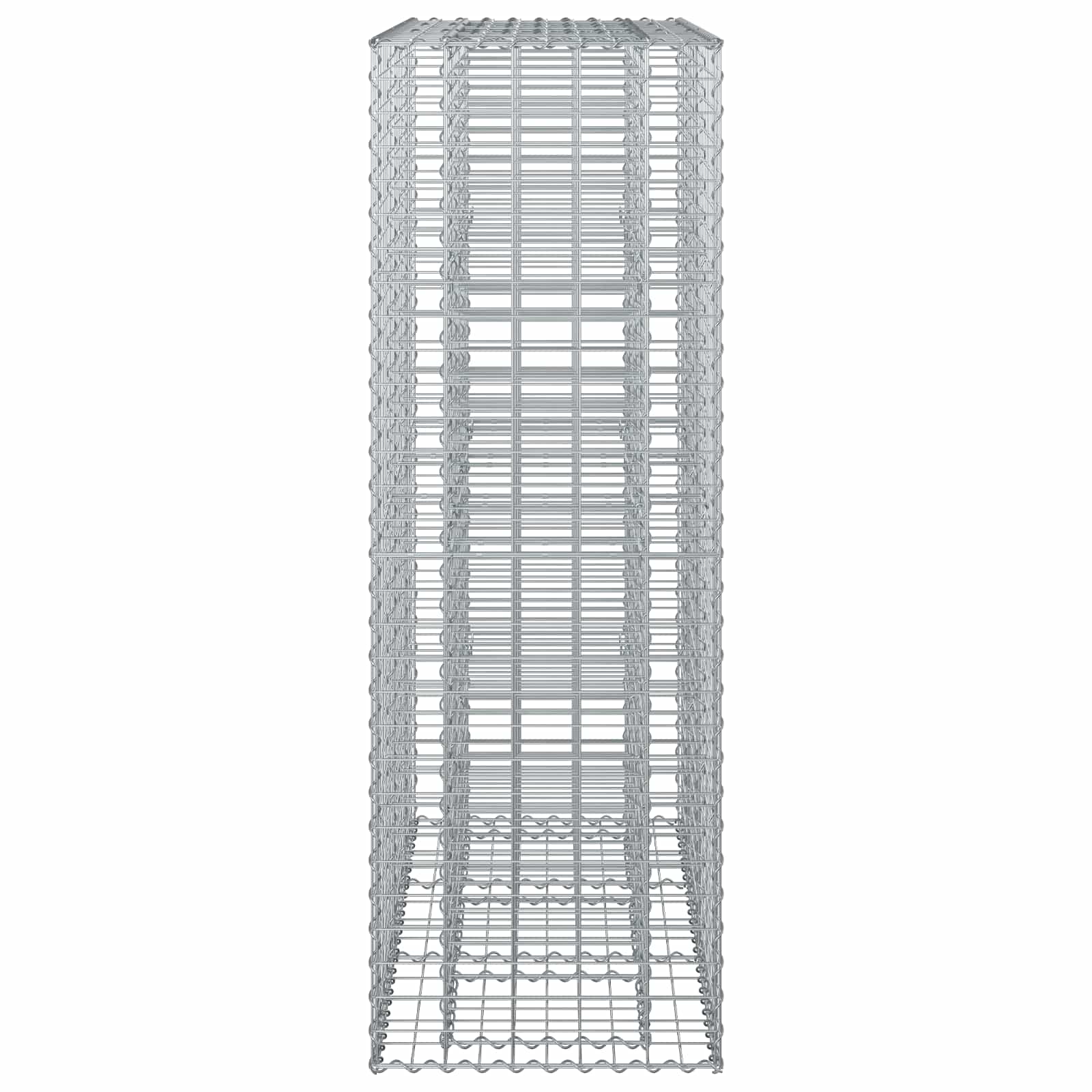 vidaXL Podniesione łóżko gabionowe 2 pcs Srebrny 130 x 50 x 150 cm