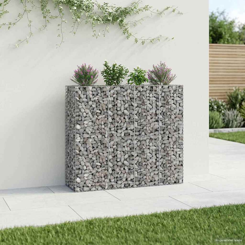 vidaXL Podniesione łóżko gabionowe 2 pcs Srebrny 170 x 50 x 150 cm