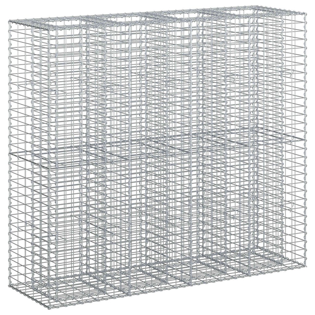 vidaXL Podniesione łóżko gabionowe 2 pcs Srebrny 170 x 50 x 150 cm
