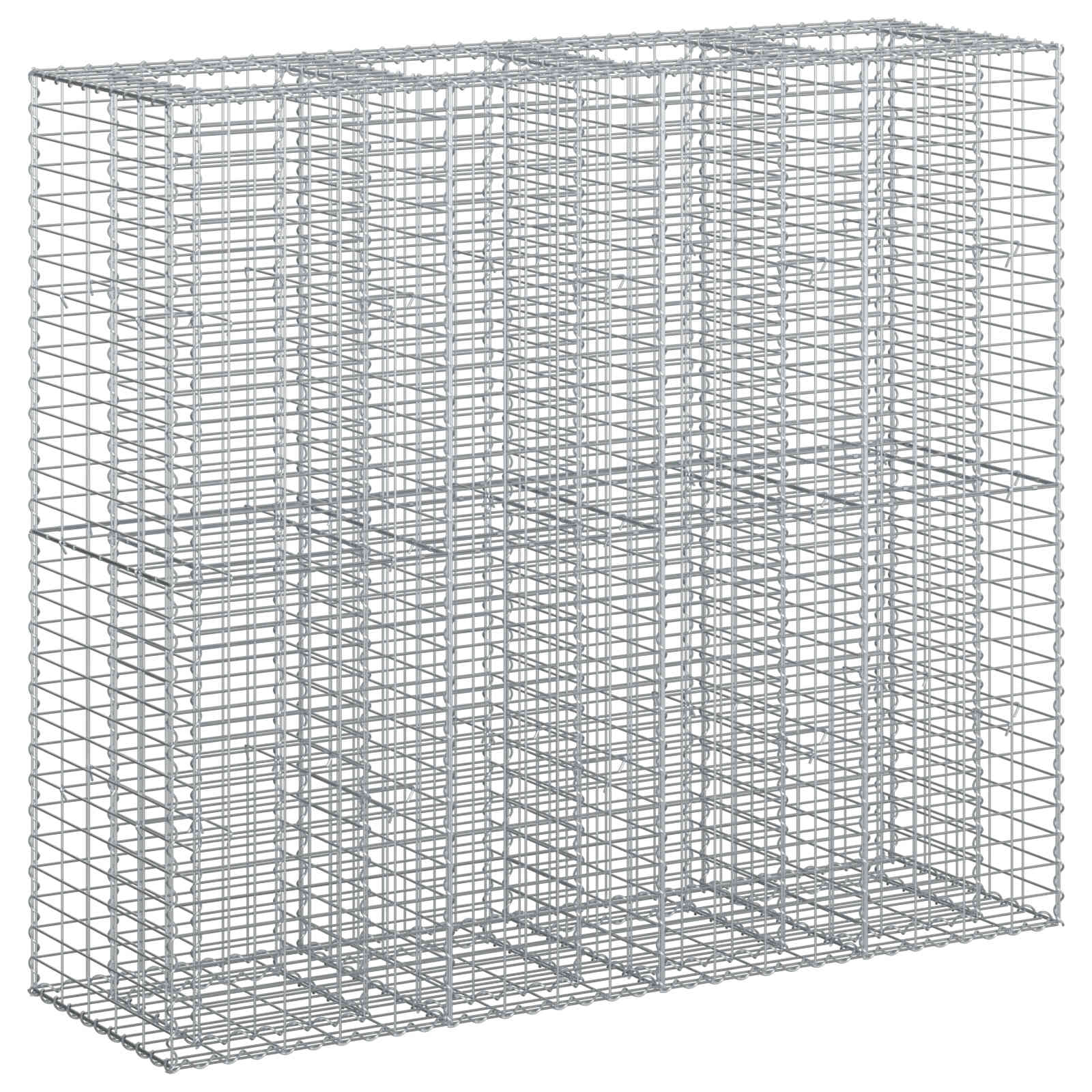 vidaXL Podniesione łóżko gabionowe 2 pcs Srebrny 170 x 50 x 150 cm