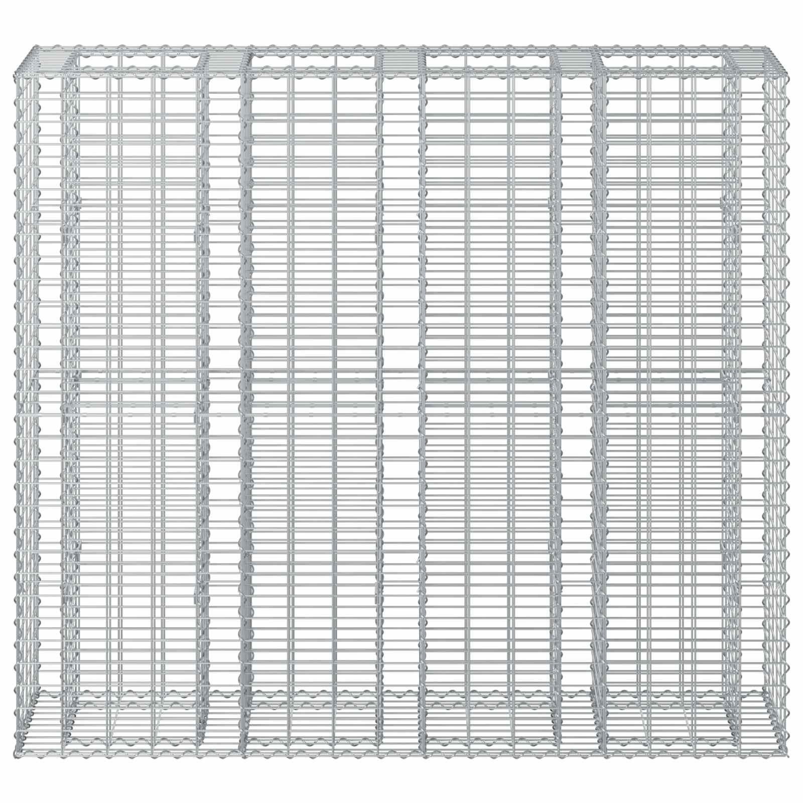 vidaXL Podniesione łóżko gabionowe 2 pcs Srebrny 170 x 50 x 150 cm