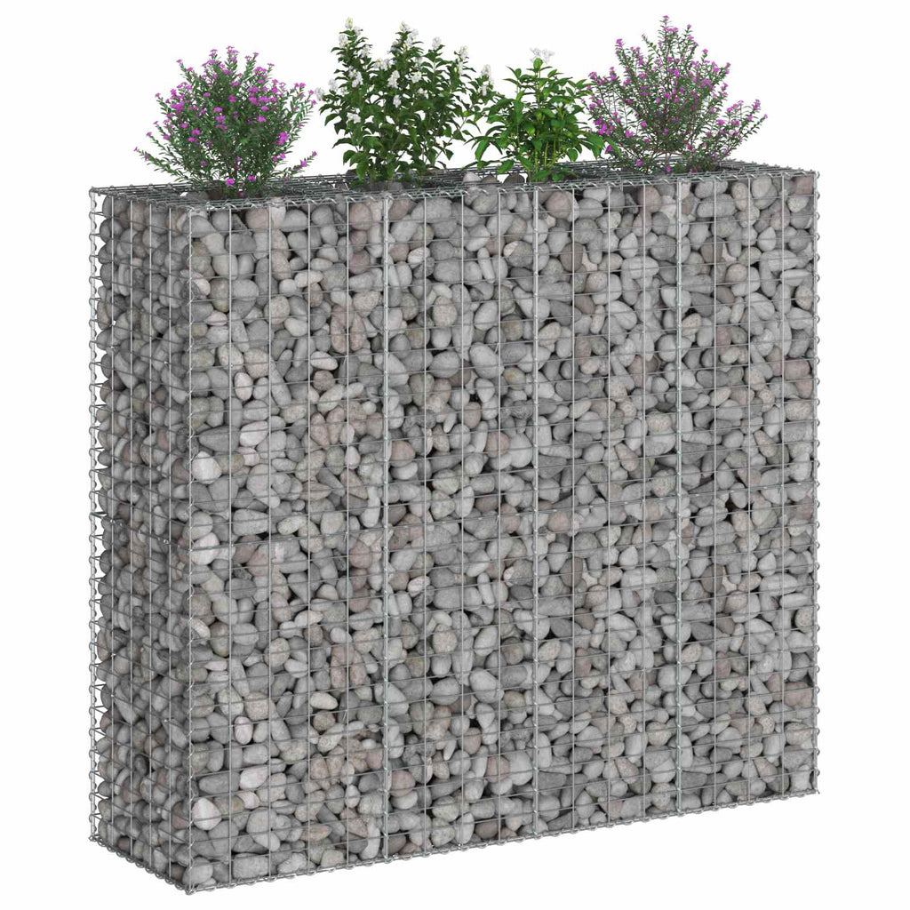 vidaXL Podniesione łóżko gabionowe 2 pcs Srebrny 170 x 50 x 150 cm