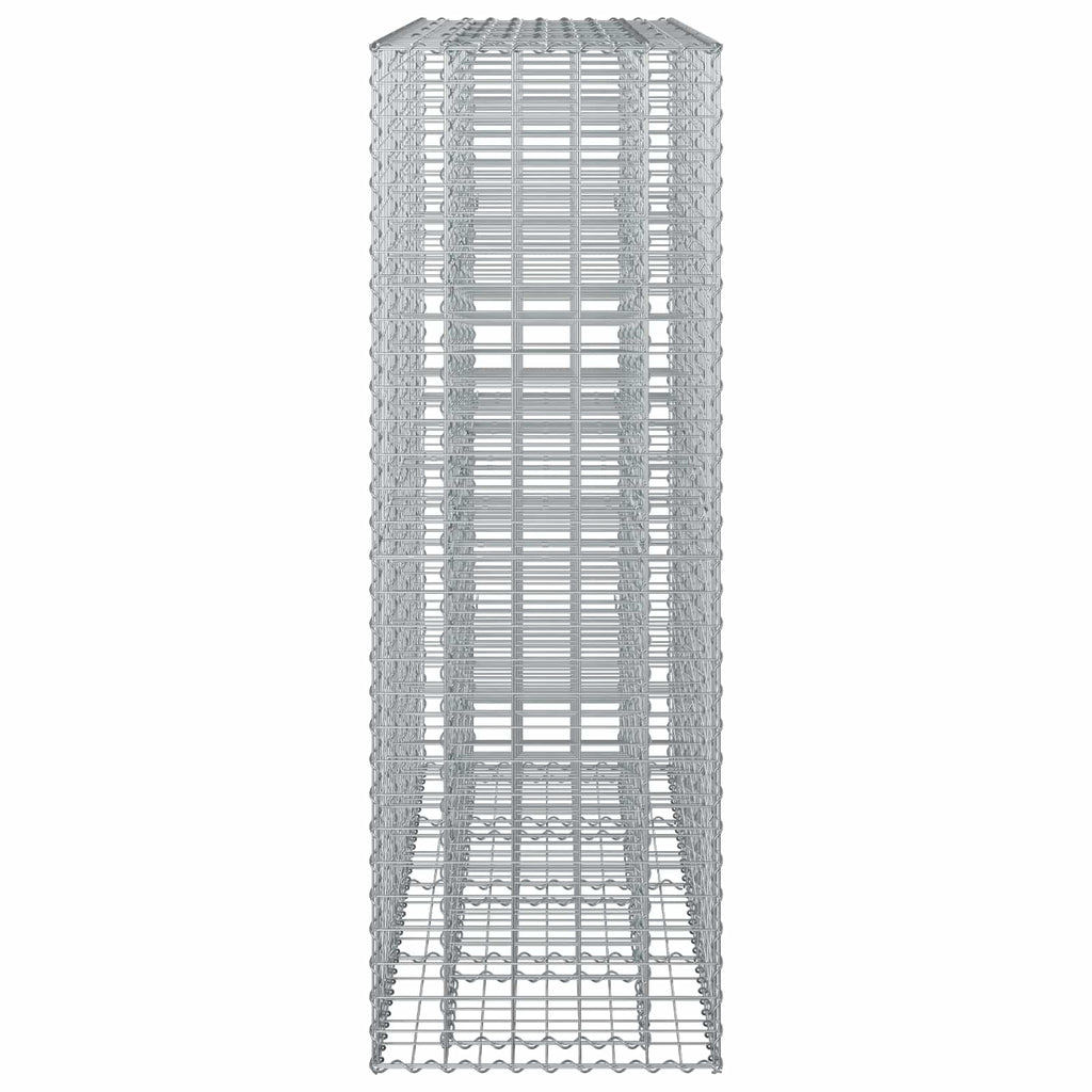 vidaXL Podniesione łóżko gabionowe 2 pcs Srebrny 170 x 50 x 150 cm