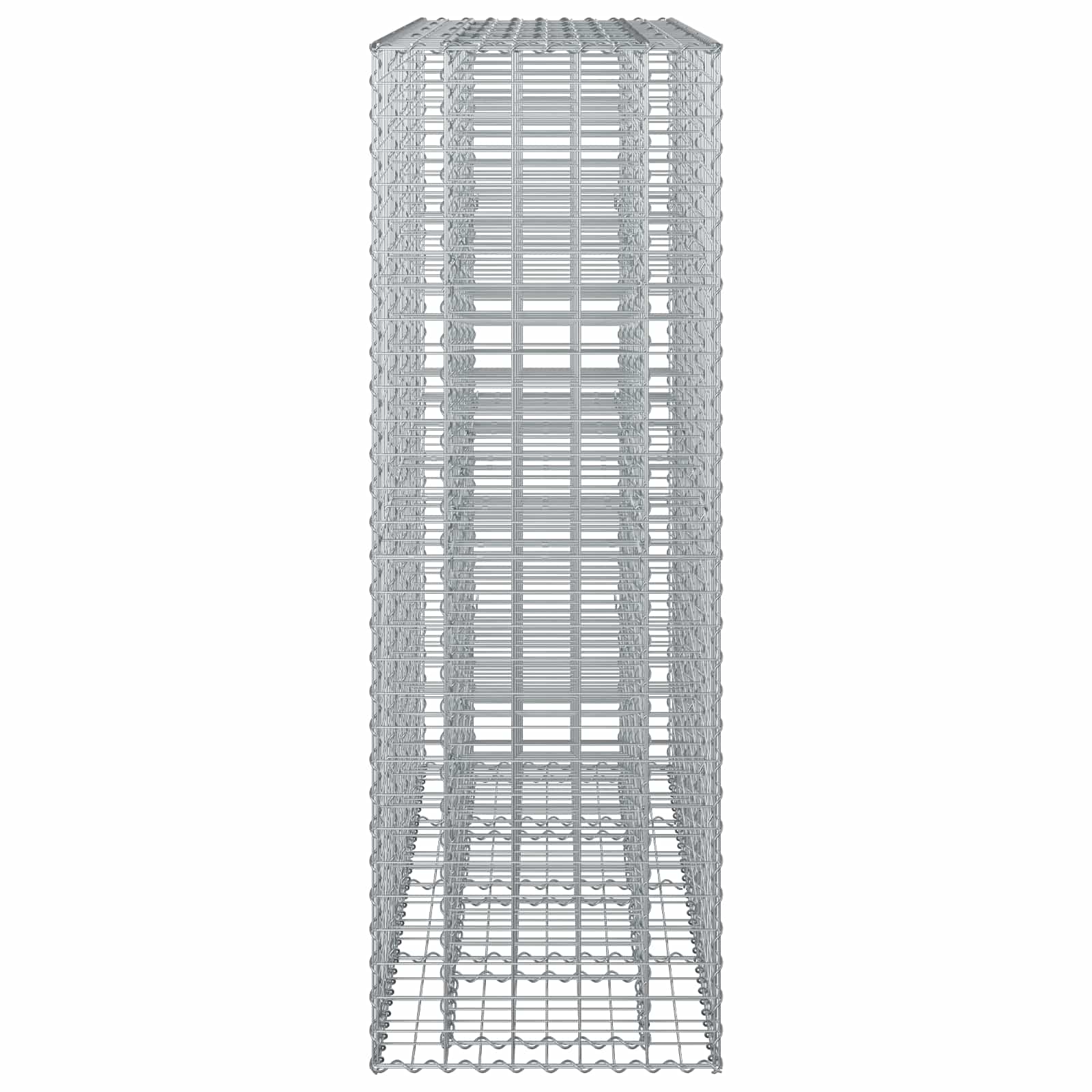 vidaXL Podniesione łóżko gabionowe 2 pcs Srebrny 170 x 50 x 150 cm
