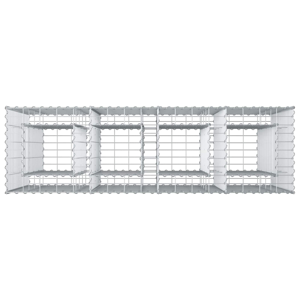 vidaXL Podniesione łóżko gabionowe 2 pcs Srebrny 170 x 50 x 150 cm