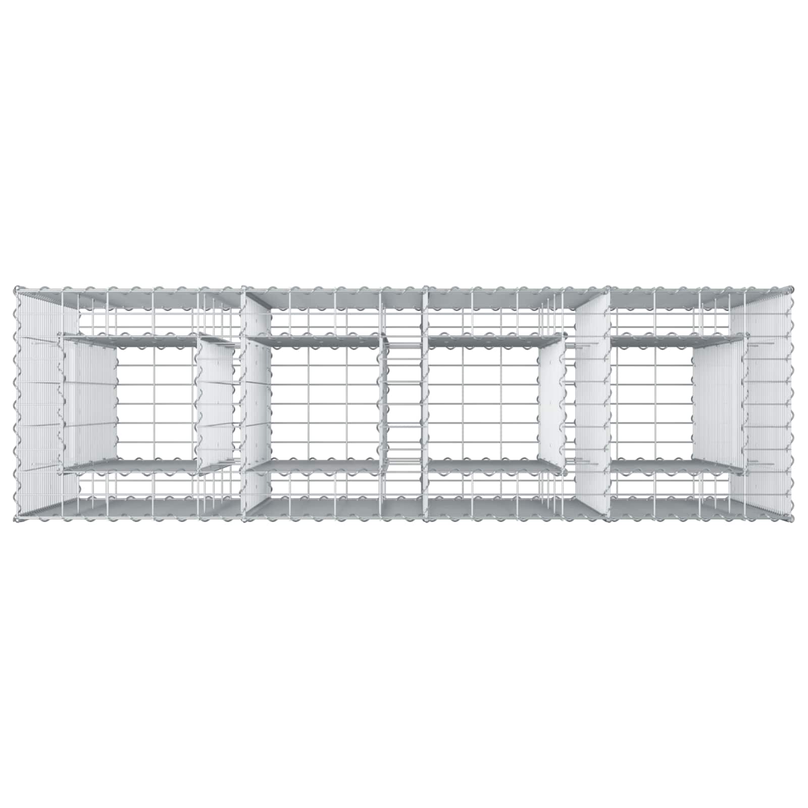 vidaXL Podniesione łóżko gabionowe 2 pcs Srebrny 170 x 50 x 150 cm