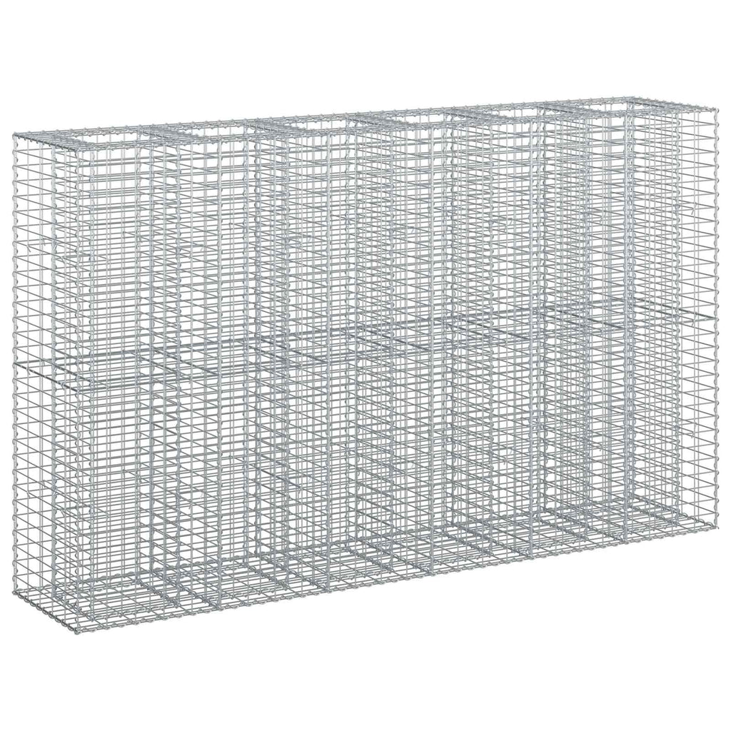 vidaXL Podniesione łóżko gabionowe 3 pcs Srebrny 250 x 50 x 150 cm