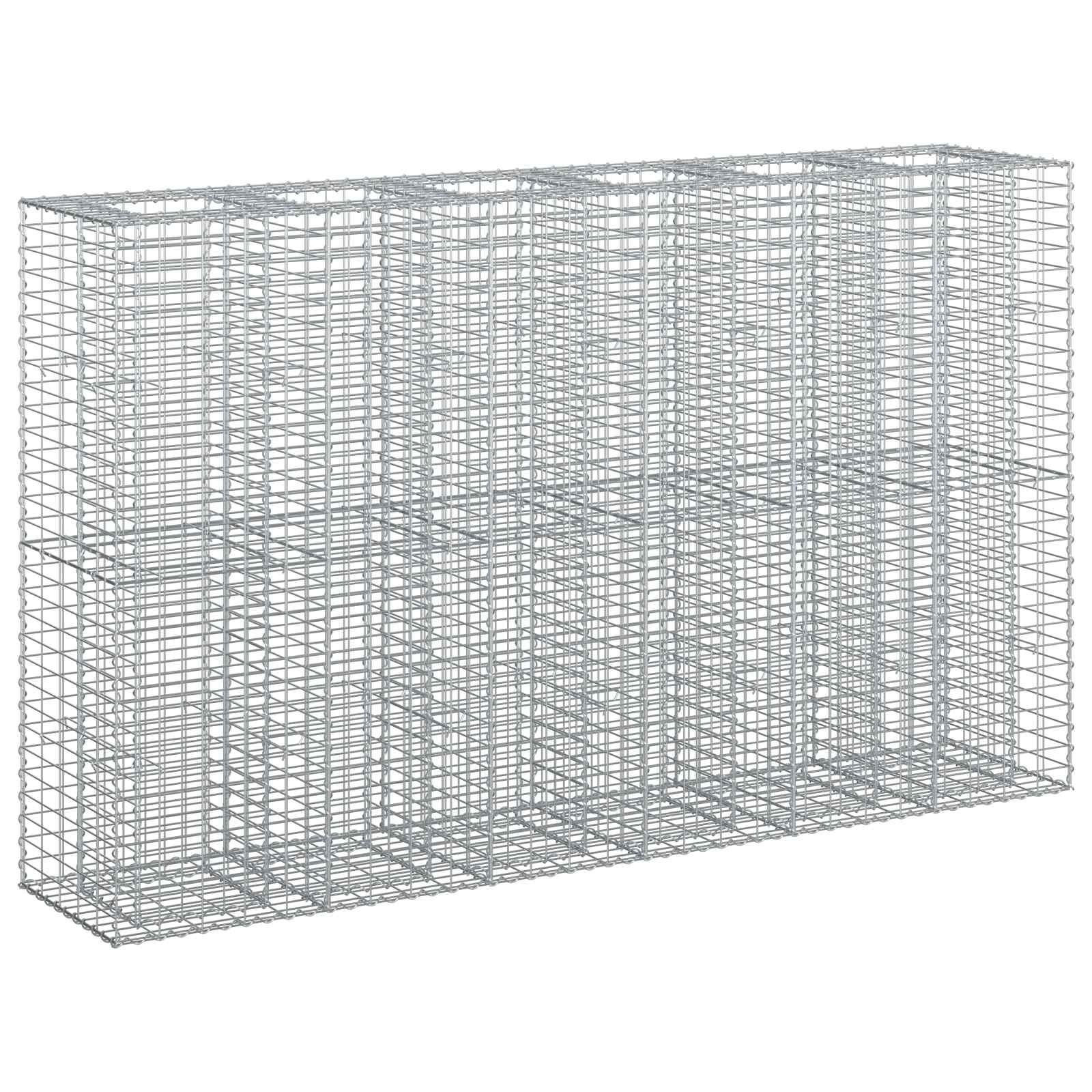 vidaXL Podniesione łóżko gabionowe 3 pcs Srebrny 250 x 50 x 150 cm