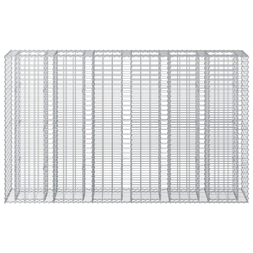 vidaXL Podniesione łóżko gabionowe 3 pcs Srebrny 250 x 50 x 150 cm