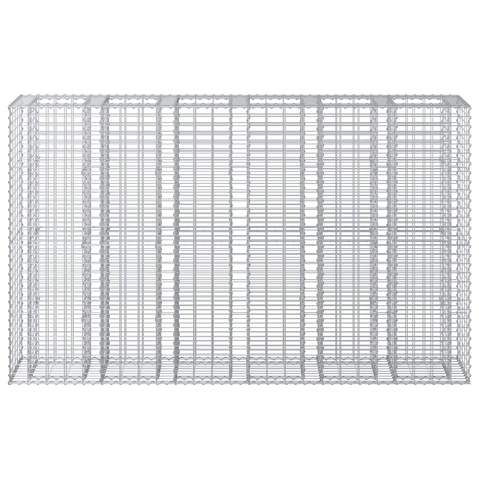 vidaXL Podniesione łóżko gabionowe 3 pcs Srebrny 250 x 50 x 150 cm