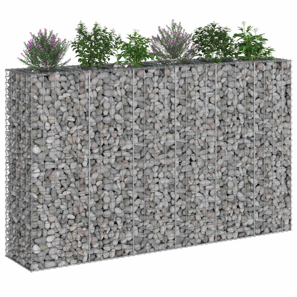 vidaXL Podniesione łóżko gabionowe 3 pcs Srebrny 250 x 50 x 150 cm