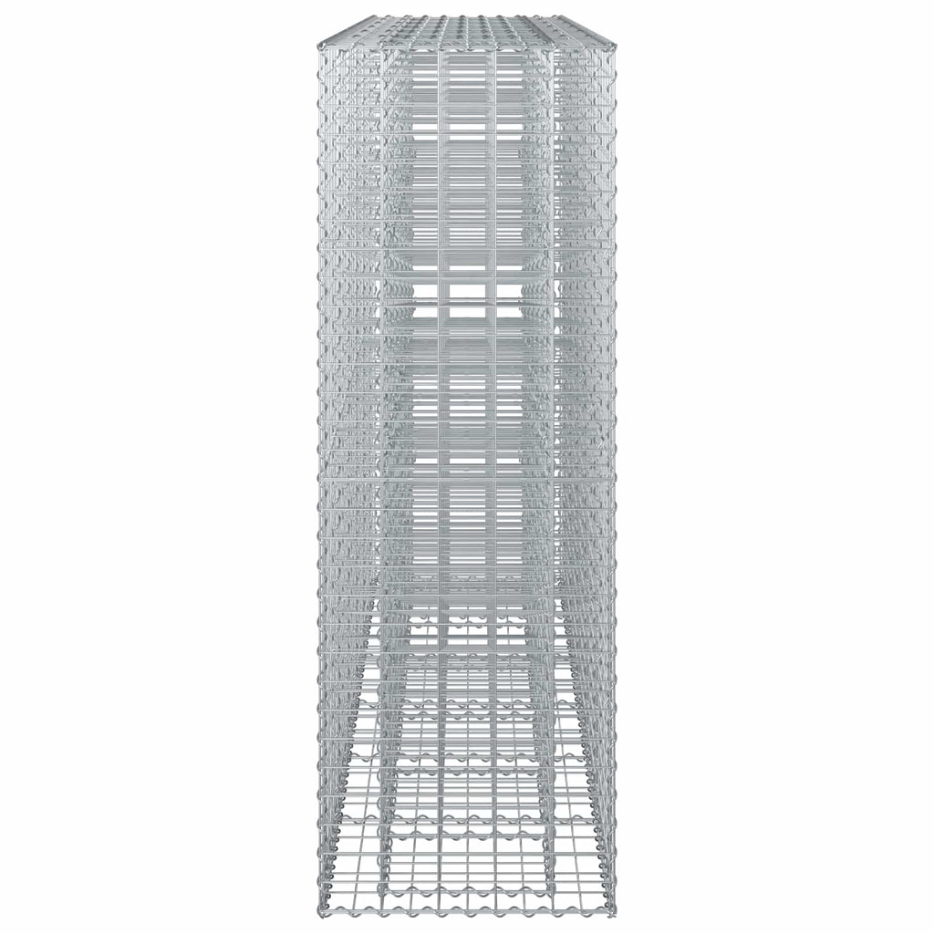 vidaXL Podniesione łóżko gabionowe 3 pcs Srebrny 250 x 50 x 150 cm