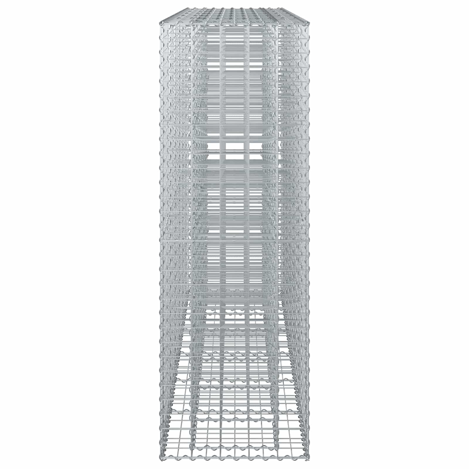 vidaXL Podniesione łóżko gabionowe 3 pcs Srebrny 250 x 50 x 150 cm
