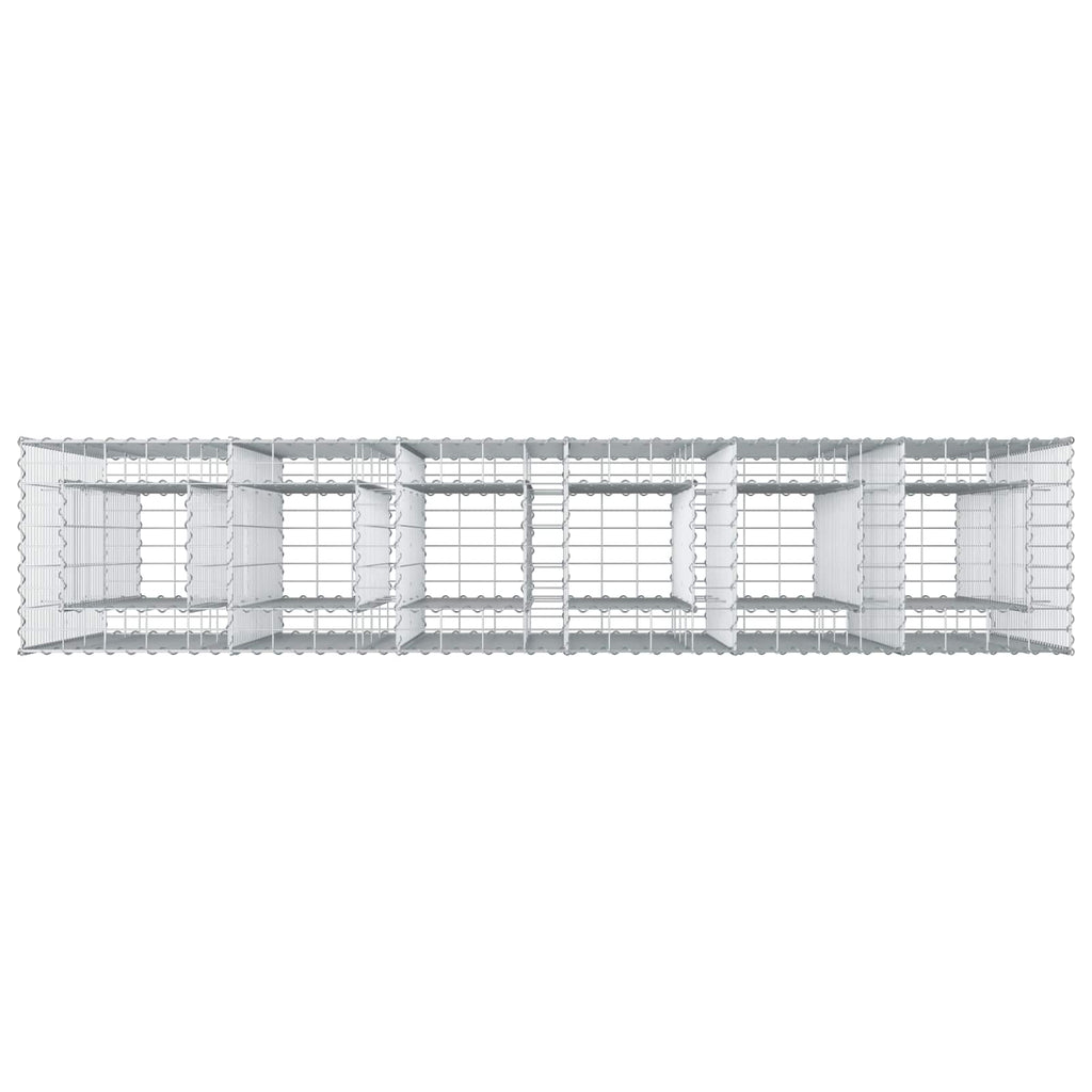 vidaXL Podniesione łóżko gabionowe 3 pcs Srebrny 250 x 50 x 150 cm