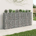 vidaXL Podniesione łóżko gabionowe 4 pcs Srebrny 330 x 50 x 150 cm