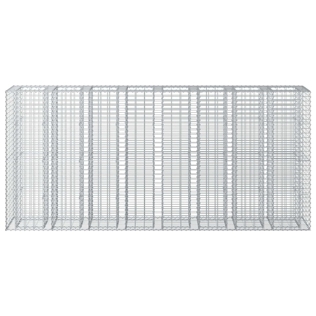 vidaXL Podniesione łóżko gabionowe 4 pcs Srebrny 330 x 50 x 150 cm