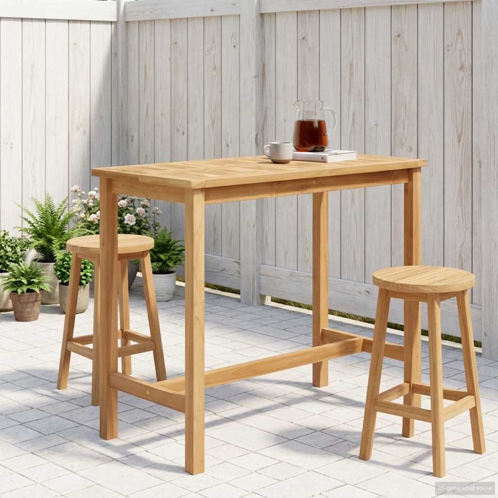 vidaXL Stół barowy naturalny 110 x 60 x 105 cm Lite Teak