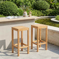 vidaXL Stołek barowy 2 pcs naturalny Lite drewno teakowe