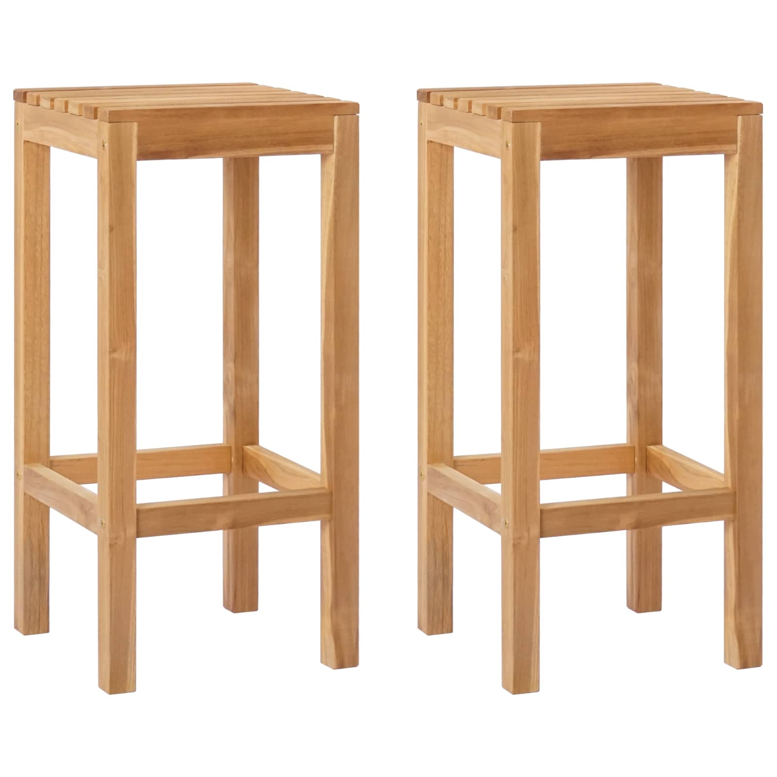 vidaXL Stołek barowy 2 pcs naturalny Lite drewno teakowe