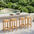 vidaXL Stołek barowy 4 pcs naturalny Lite drewno teakowe