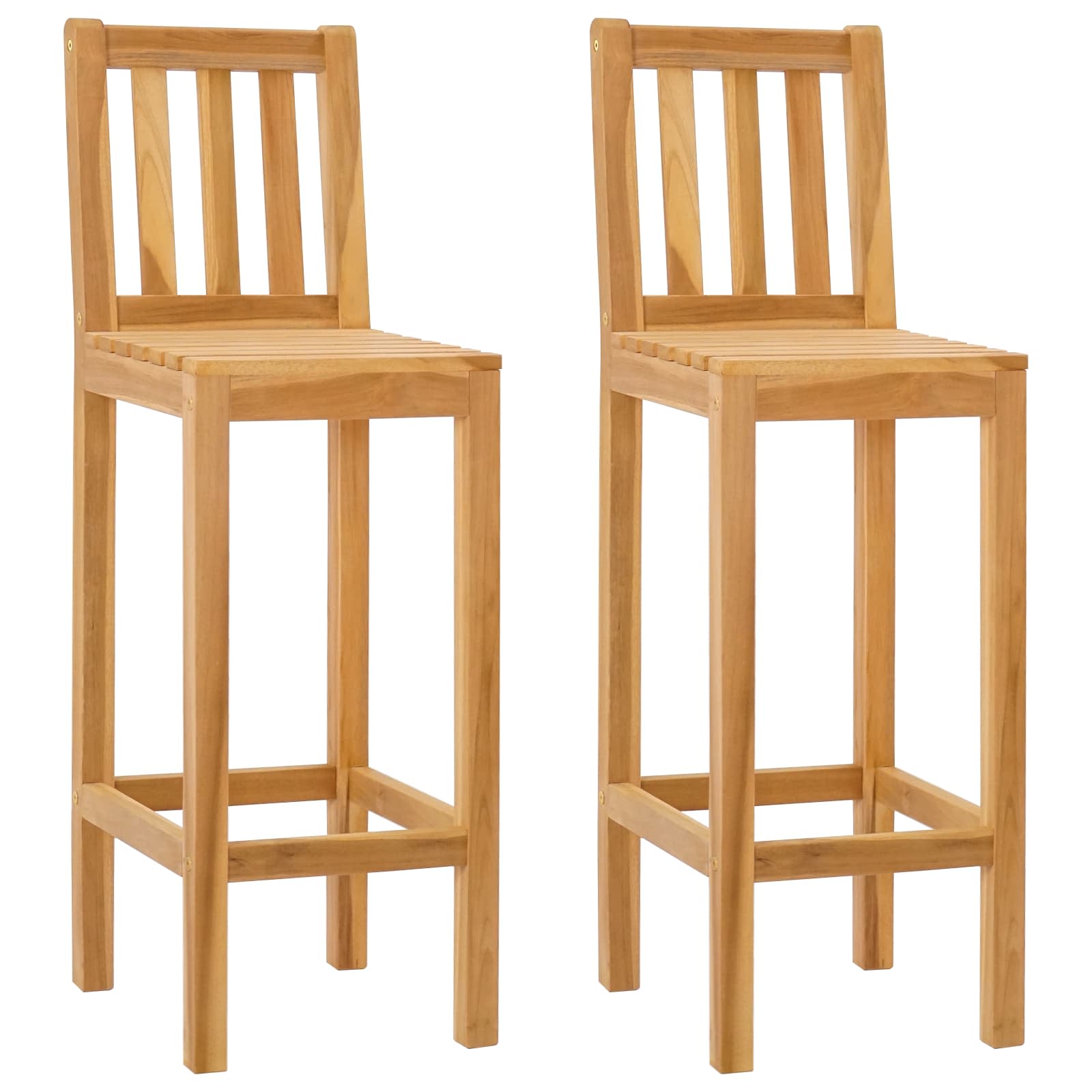 vidaXL Stołek barowy 2 pcs naturalny Lite drewno teakowe