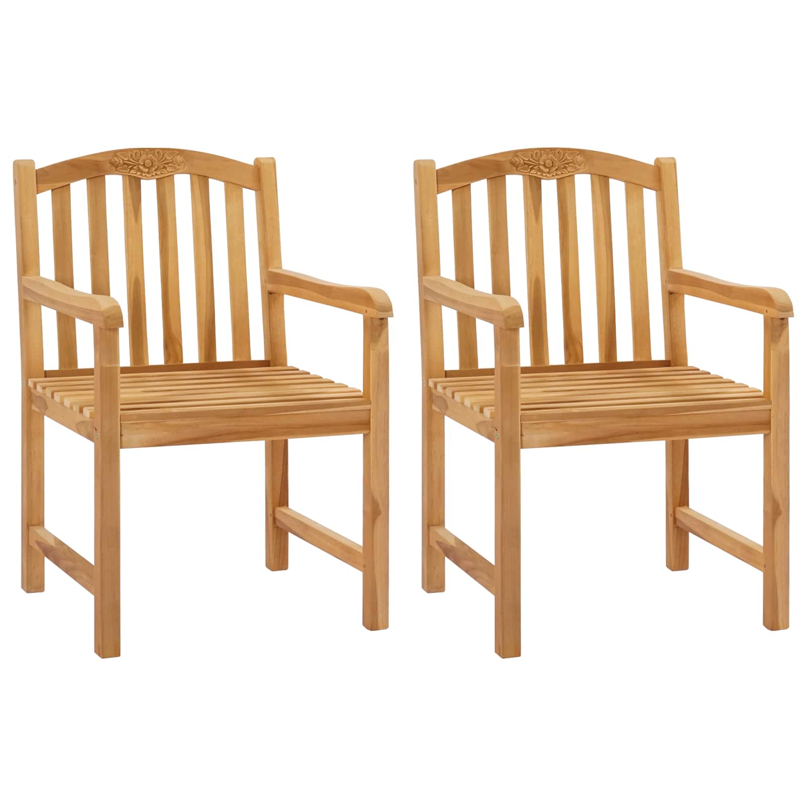 vidaXL Ręcznie rzeźbione krzesło róża 2 pcs naturalny