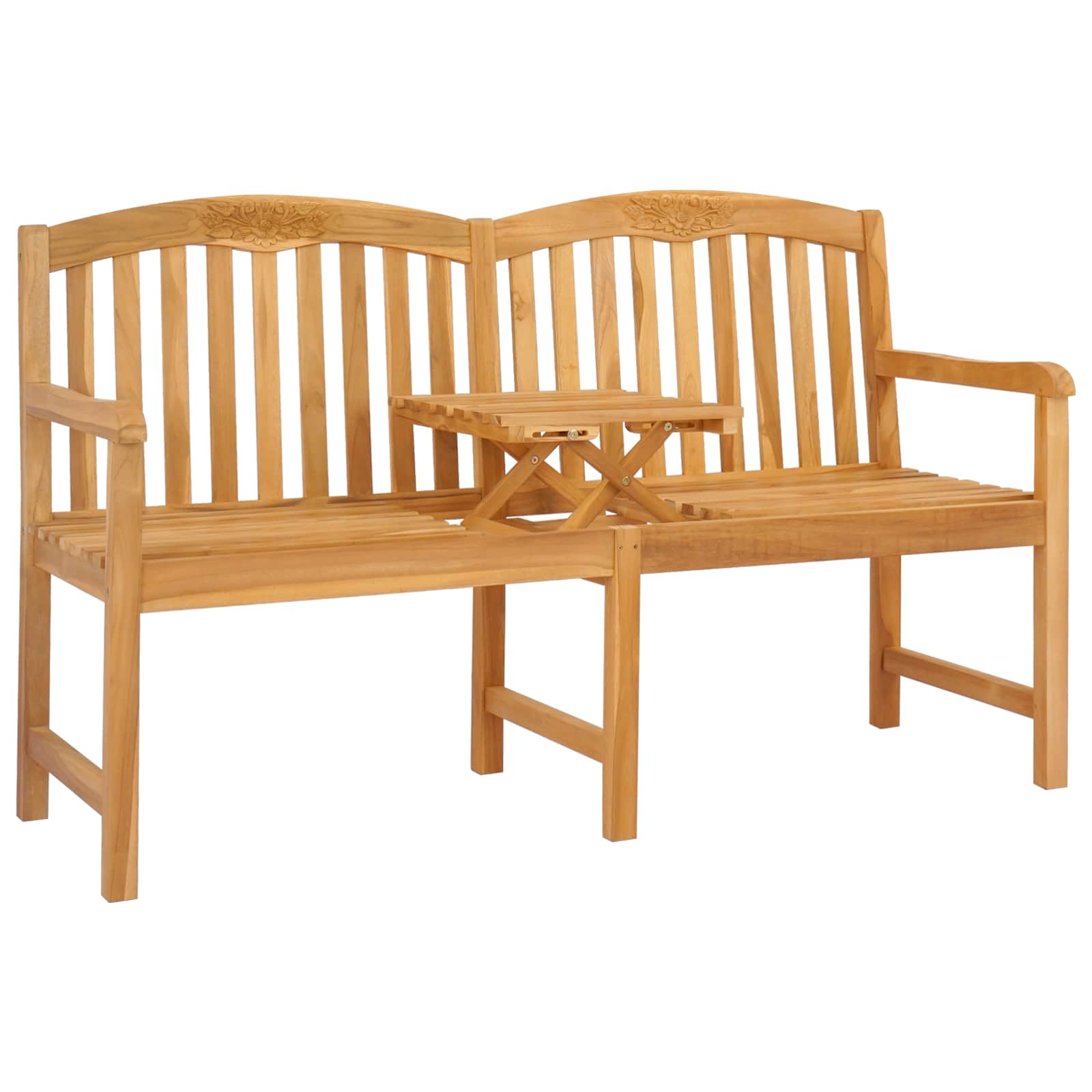 vidaXL Ręcznie rzeźbiona ławka różana 150,5 x 60 x 95 cm naturalny