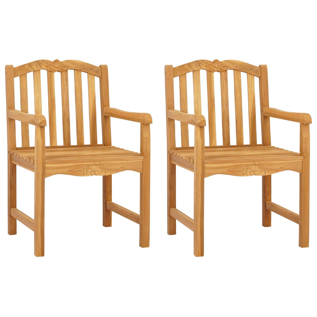 vidaXL Ręcznie rzeźbione krzesło róża 2 pcs naturalny