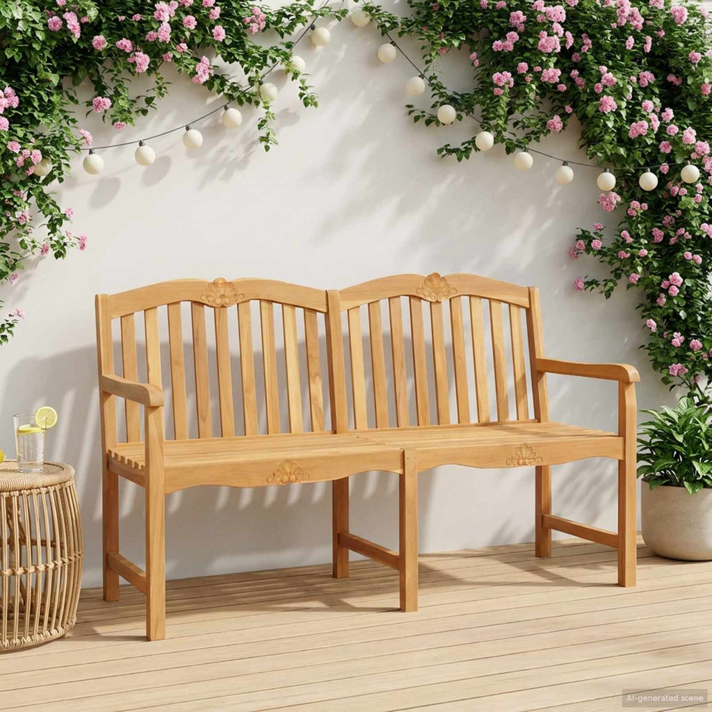 vidaXL Ręcznie rzeźbiona ławka różana 150 x 60,5 x 95 cm naturalny