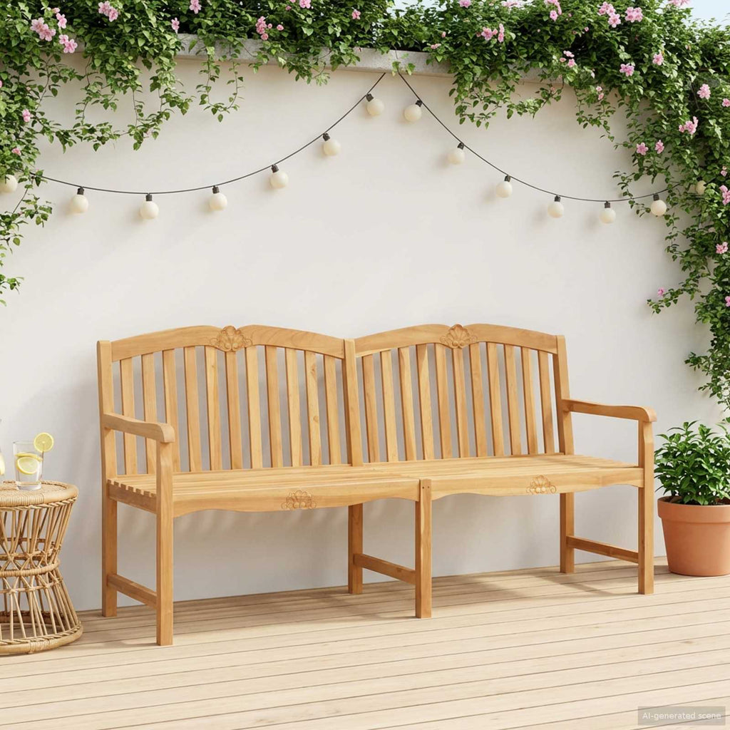 vidaXL Ręcznie rzeźbiona ławka różana 180,5 x 60 x 96 cm naturalny