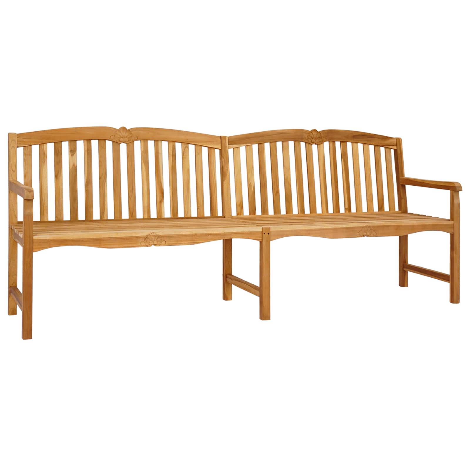 vidaXL Ręcznie rzeźbiona ławka różana 228 x 61 x 94,5 cm naturalny
