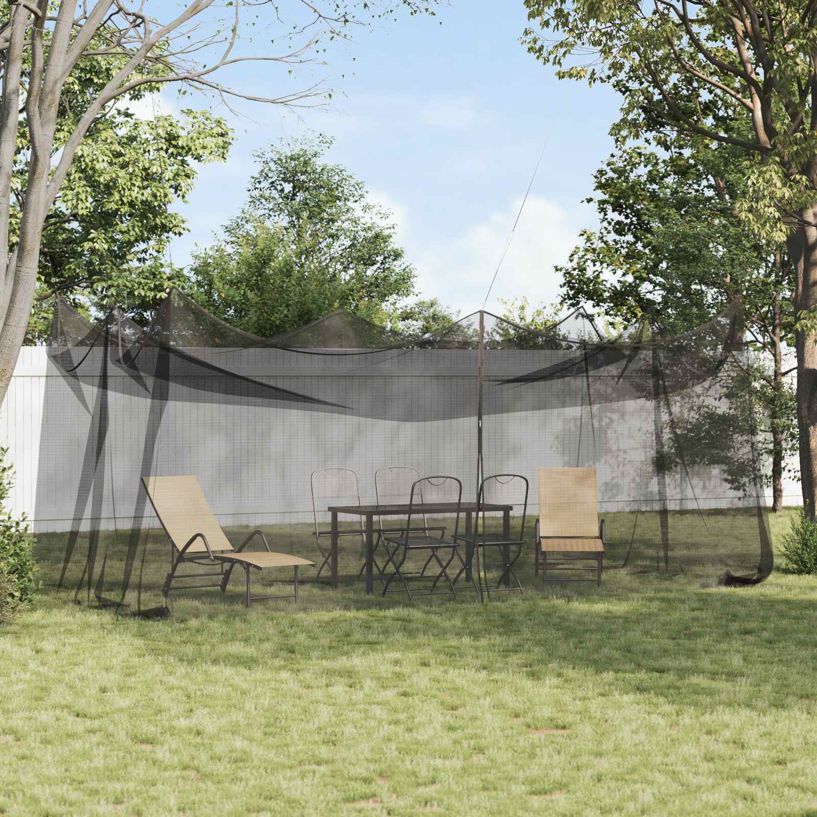 vidaXL Siatka na komary do ogrodu 156 Czarny 3 x 6 x 2,5 m Poliester