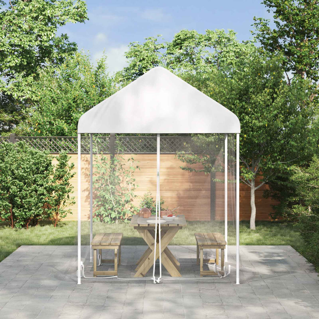 vidaXL Siatka na komary do altany 220 mesh Biały 2 x 2 x 2 m Poliester
