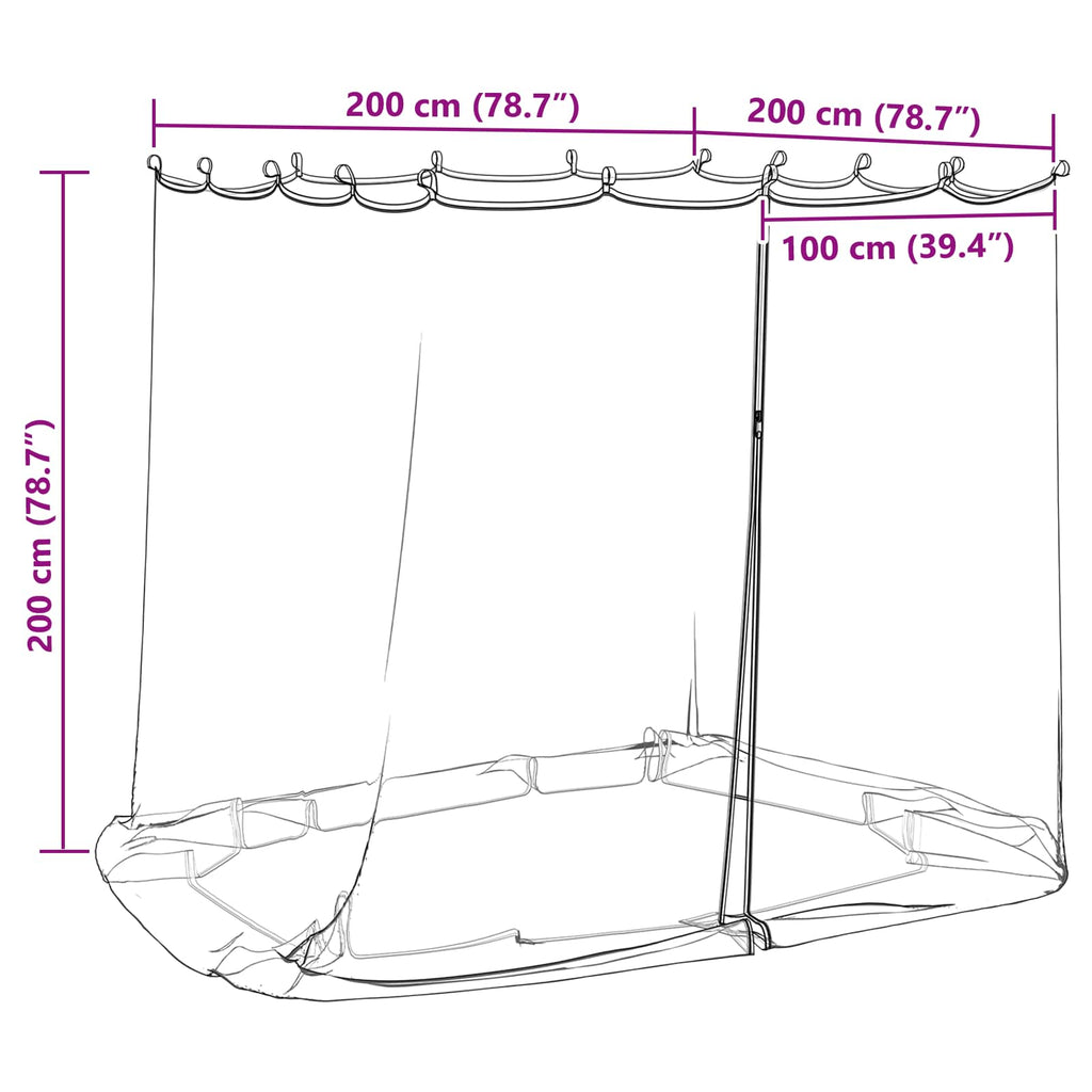 vidaXL Siatka na komary do altany 220 mesh Biały 2 x 2 x 2 m Poliester