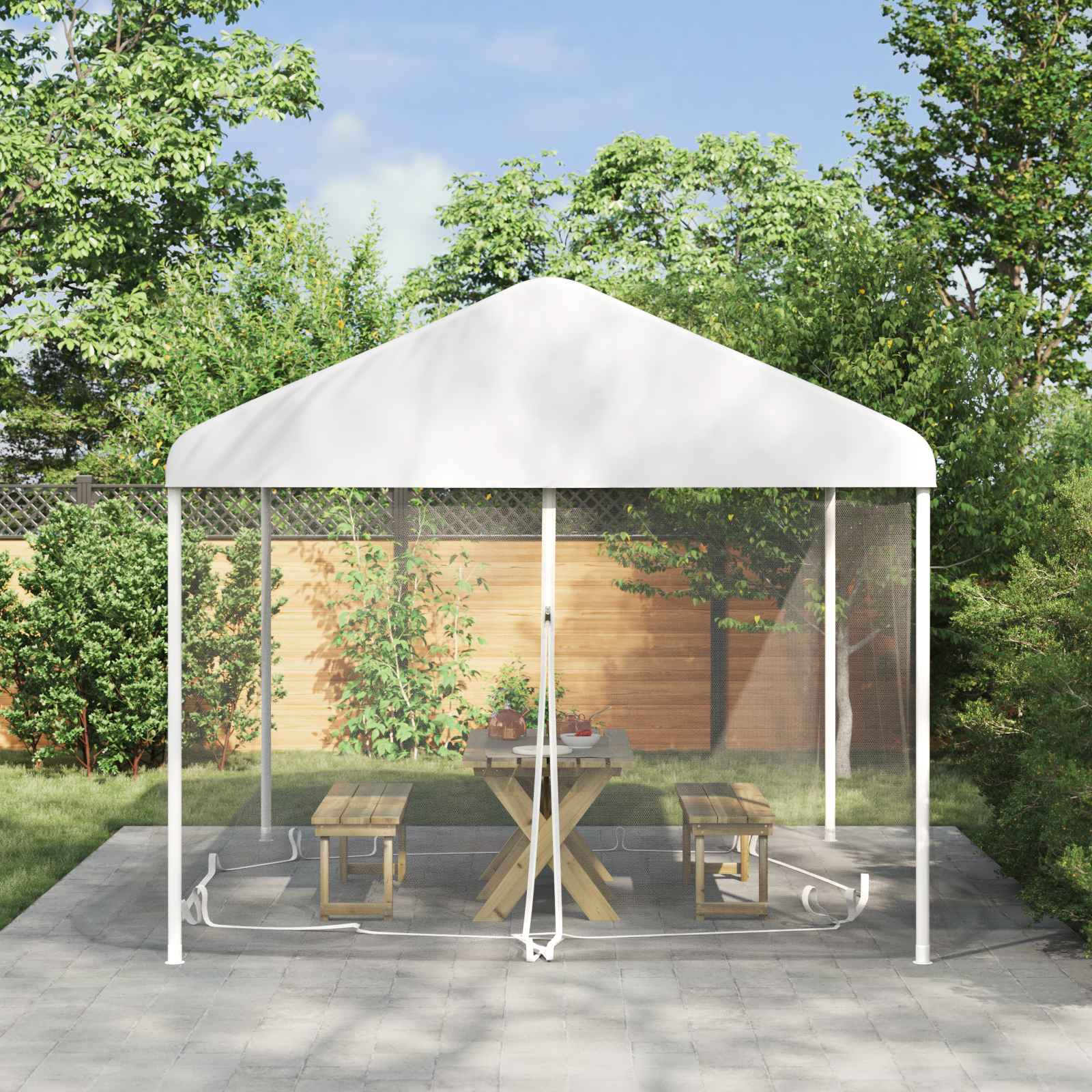 vidaXL Siatka na komary do altany 220 mesh Biały 3,6 x 3 x 2 cm