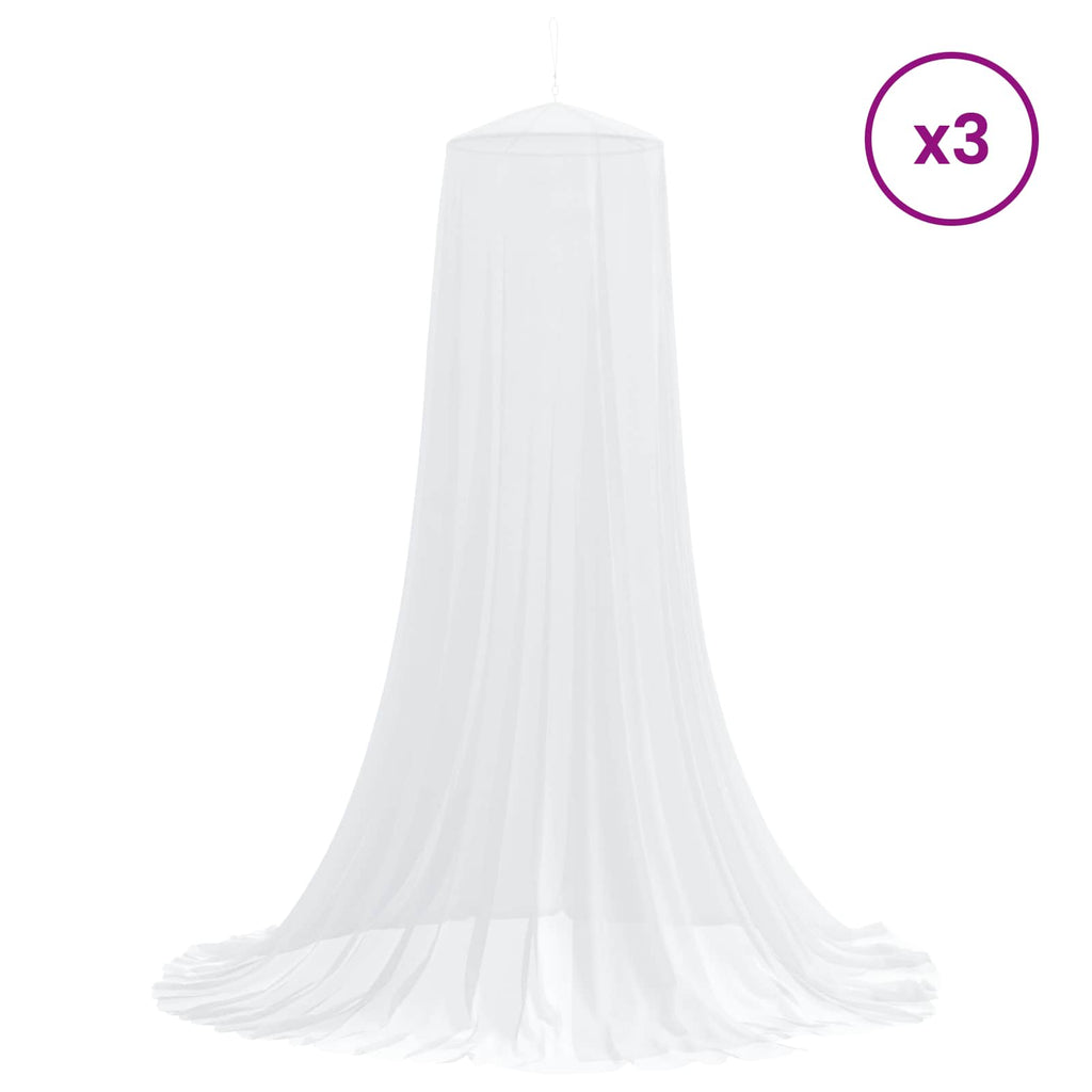 vidaXL Siatka przeciw komarom na łóżko 3 pcs 156 mesh Biały Poliester