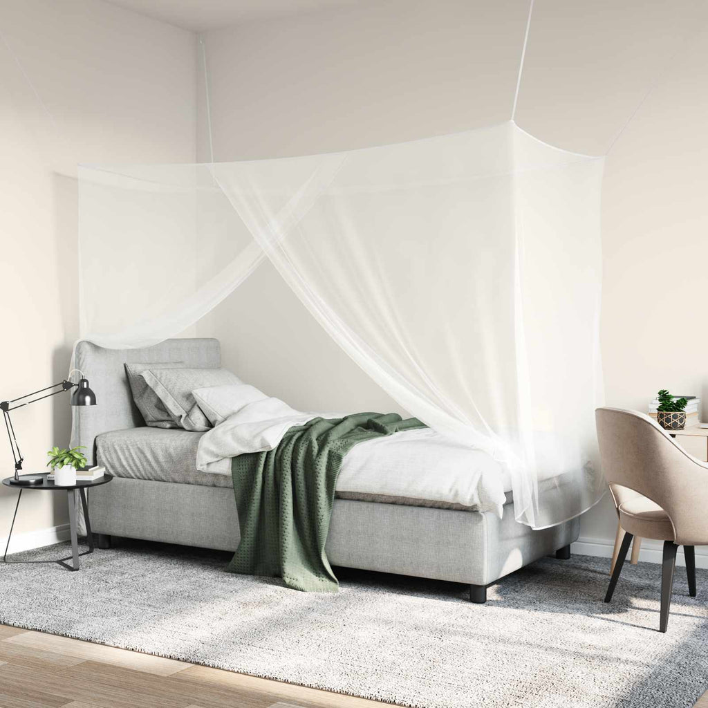 vidaXL Siatka na komary do łóżka 156 siatka 3 pcs Biały Poliester