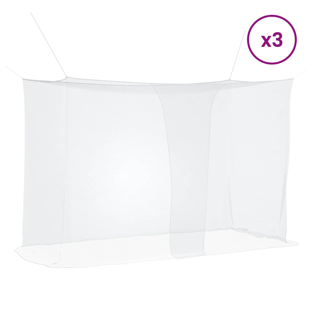 vidaXL Siatka na komary do łóżka 156 siatka 3 pcs Biały Poliester