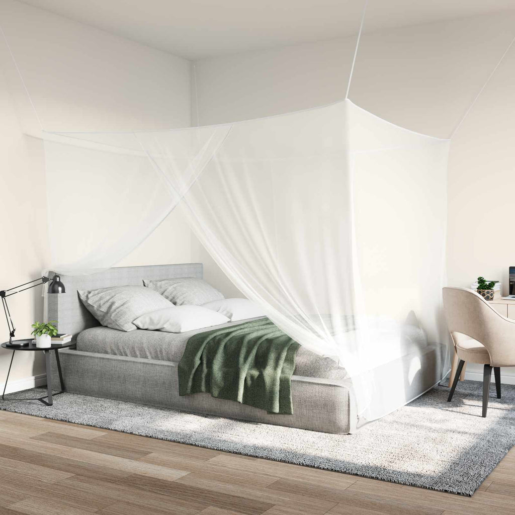 vidaXL Siatka na komary do łóżka 156 siatka 3 pcs Biały Poliester