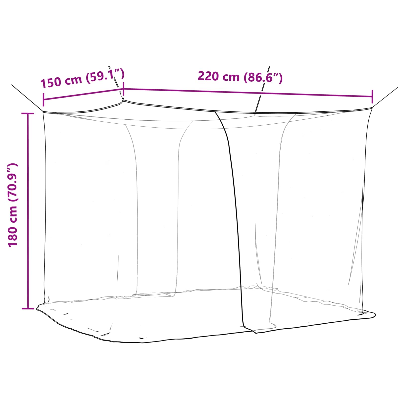 vidaXL Siatka na komary do łóżka 156 siatka 3 pcs Biały Poliester