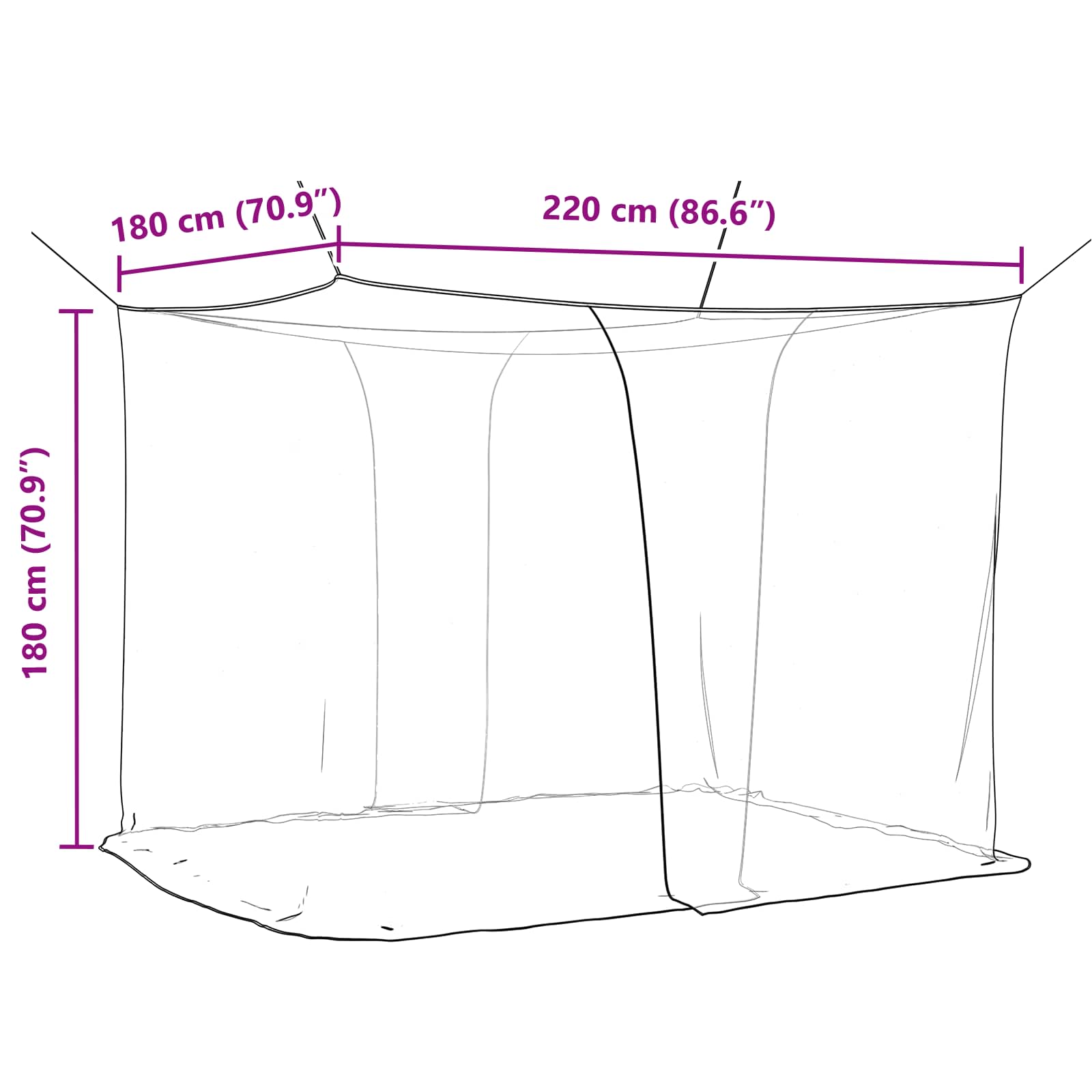 vidaXL Siatka na komary do łóżka 156 siatka 3 pcs Biały Poliester