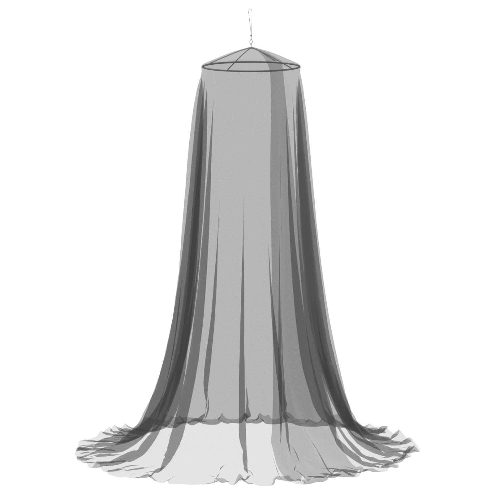 vidaXL Siatka przeciw komarom na łóżko 156 mesh Czarny ⌀56 x 220 cm