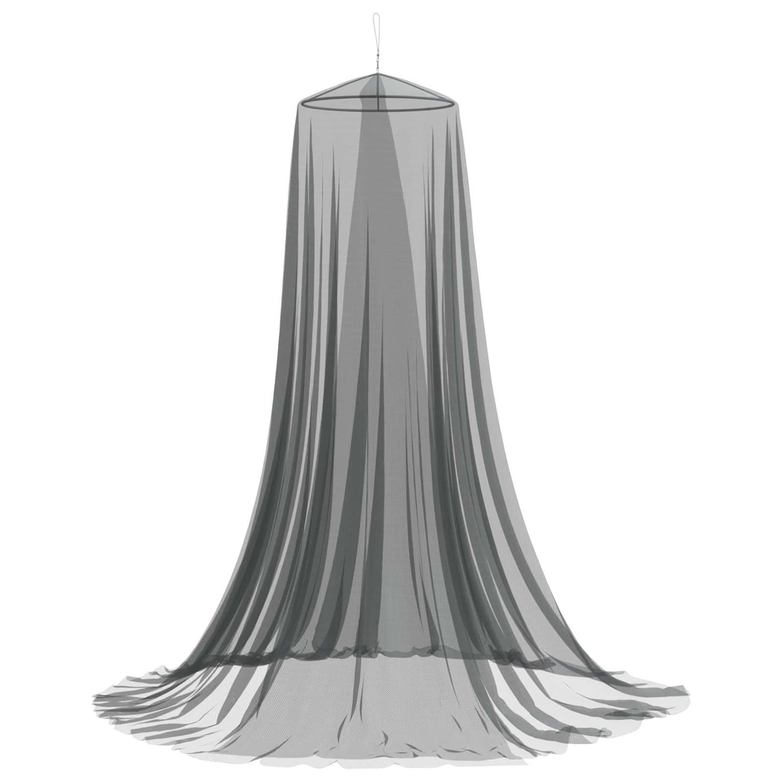 vidaXL Siatka przeciw komarom na łóżko 156 mesh Czarny ⌀56 x 220 cm