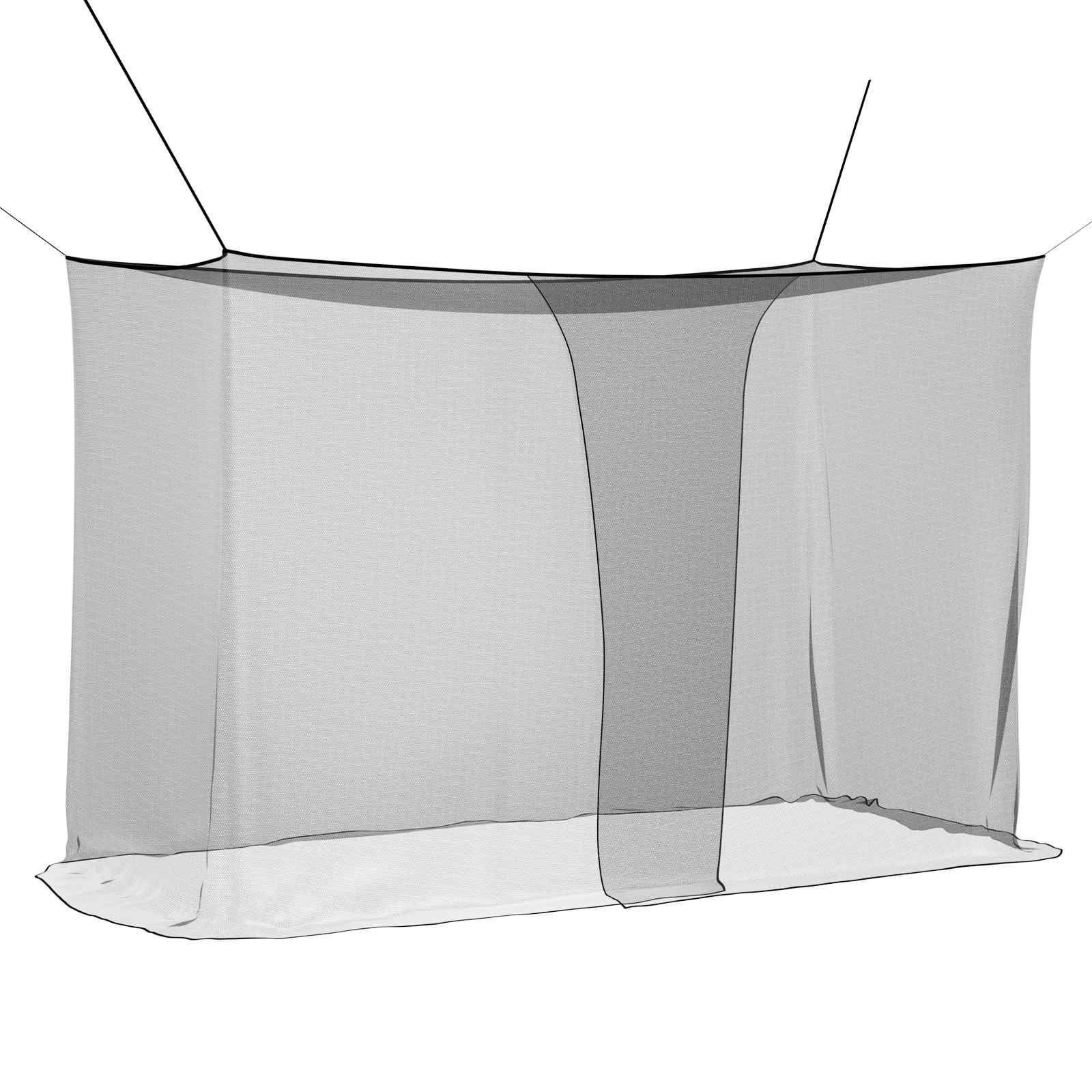 vidaXL Siatka na komary do łóżka 156 siatka Czarny 220 x 100 x 150 cm