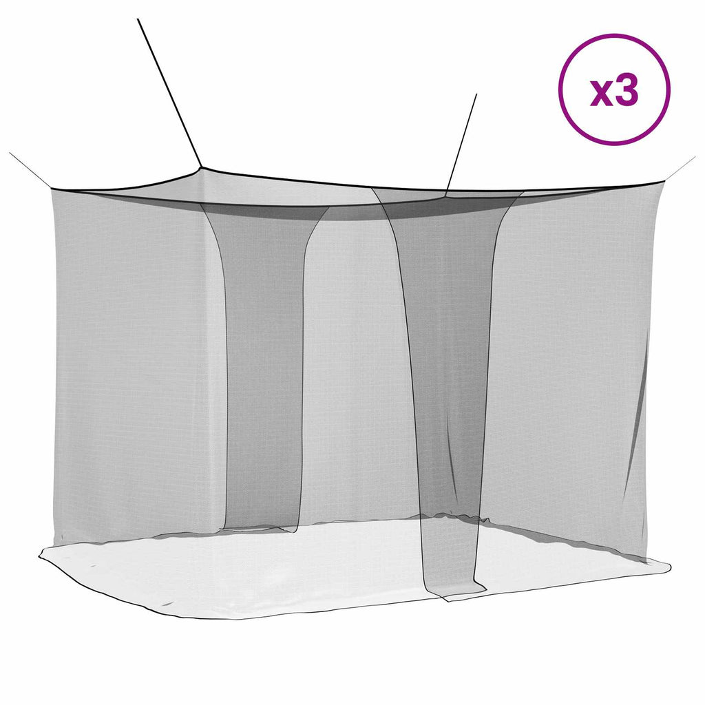 vidaXL Siatka na komary do łóżka 156 siatka 3 pcs Czarny Poliester