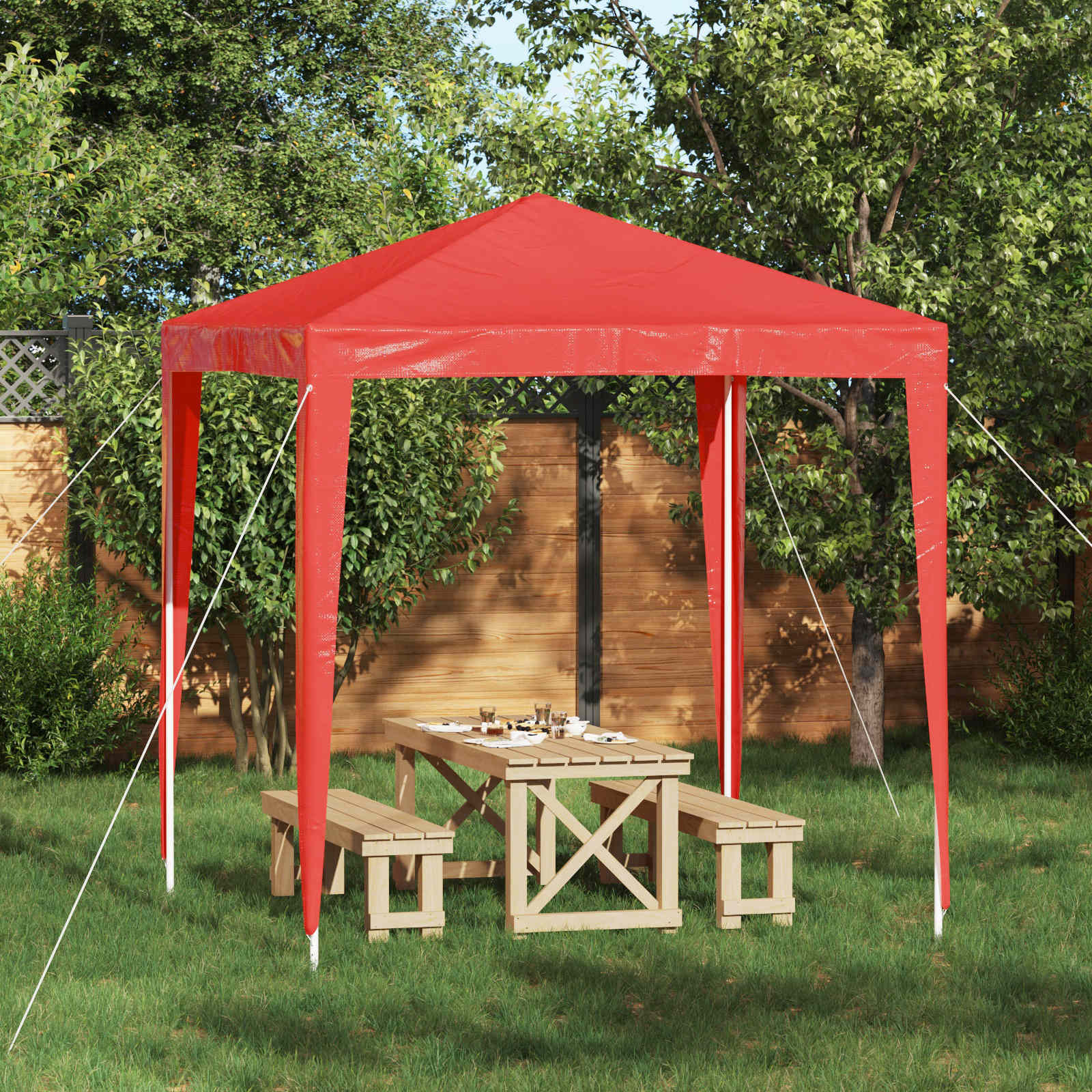 vidaXL Namiot Imprezowy 200 x 200 x 240 cm czerwony PE i stal