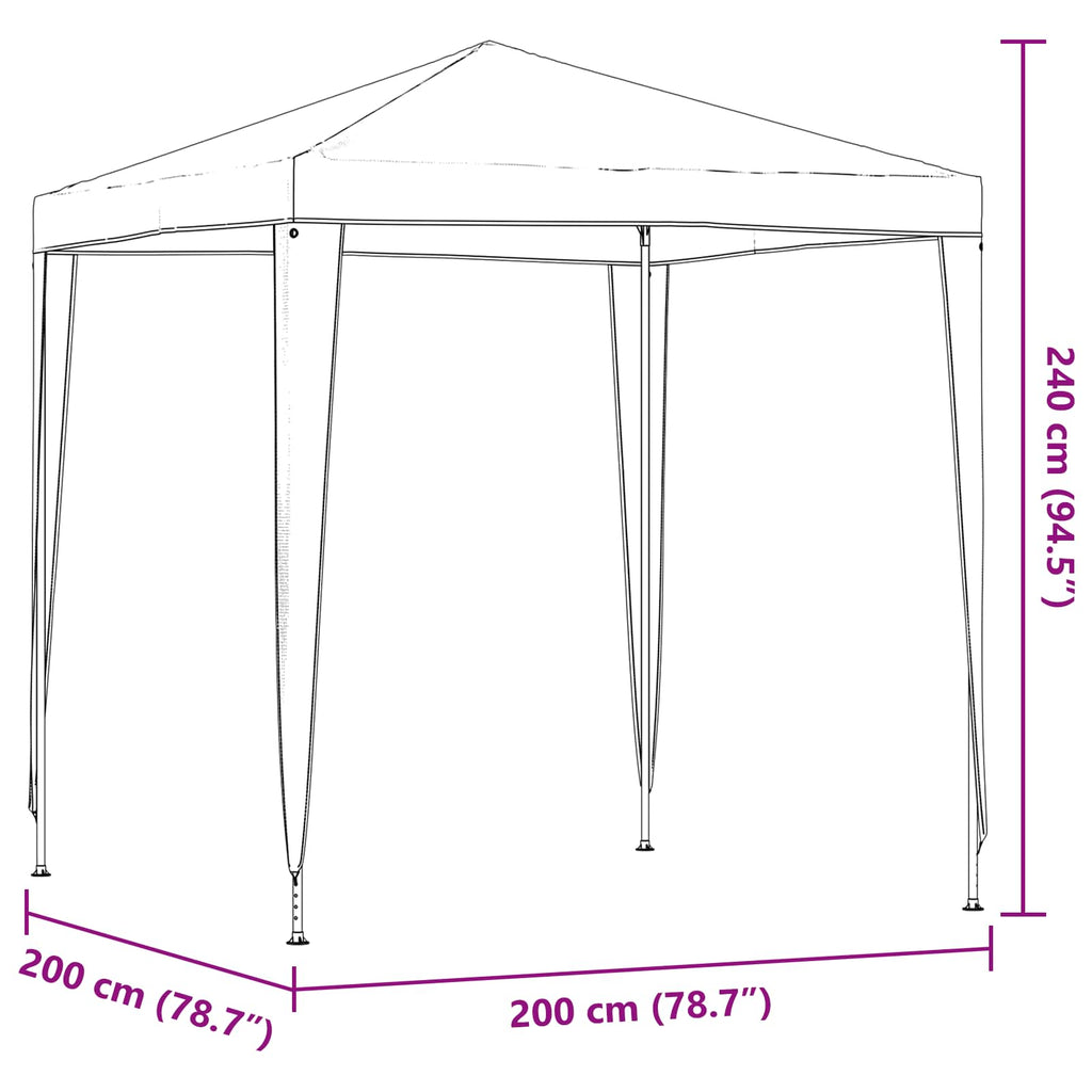 vidaXL Namiot Imprezowy 200 x 200 x 240 cm czerwony PE i stal